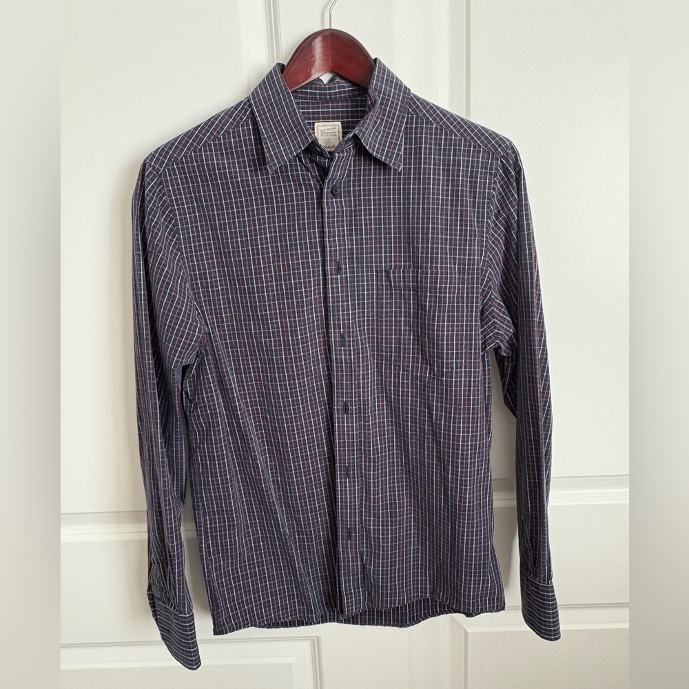 Merona Men's Navy and White Plaid Shirt